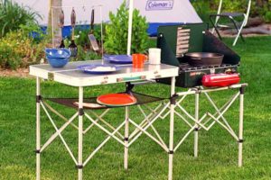 folding camping grill table